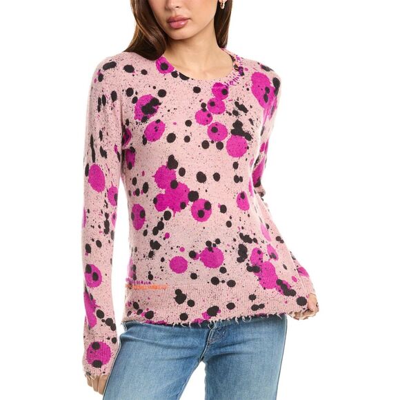 Lisa Todd Splatter Wool & Cashmere-Blend Sweater in Primrose, Size Medium - Picture 1 of 12